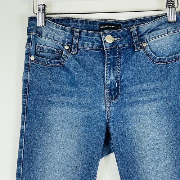 SILVER Lightly Distressed Sasha Skinny Straight Denim Jeans Sz 12 146 cm‎ Girls - Picture 2 of 8